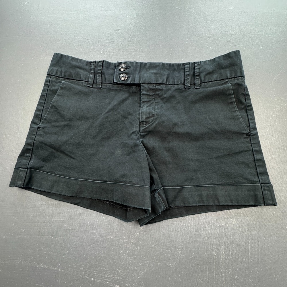Old Navy Womens Size 10 Black Stretch Low Waist Casual Shorts Cotton Blend Style